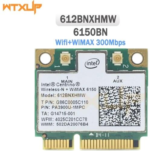 300Mbps Wireless Wifi WLAN Network Card For Intel Centrino Advanced-N WiMAX 6150 612BNXHMW Mini PCI-E 300M Wi-Fi Adapter