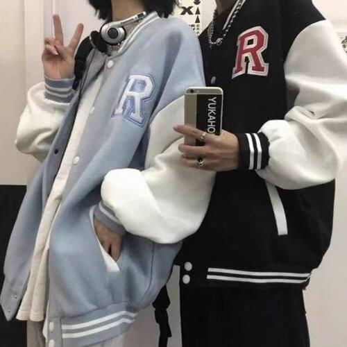 Baseball Uniform Women Jackets Spring And Autum Oversized Harajuku Hip Hop Sweatshirt Fashion Vintage Y2k Causal Streetwear