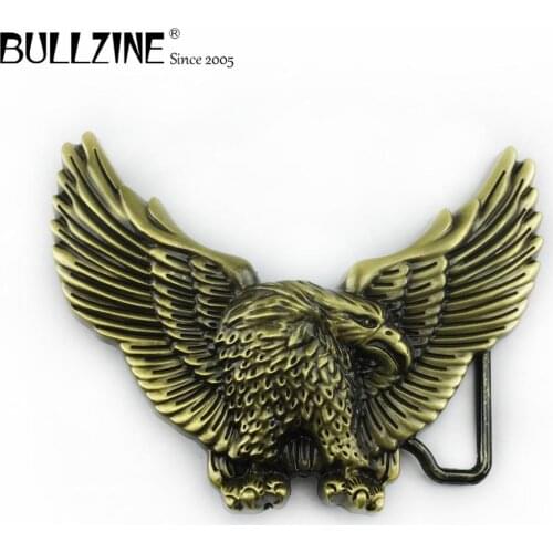 Bullzine zinc alloy flying eagle belt buckle antique brass finish FP-02248 LXURIOUS cowboy jeans gift belt buckle