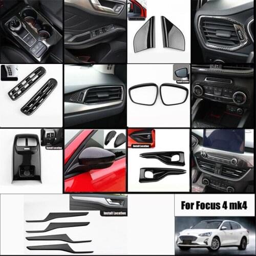For Ford Focus Mk4 ST 2018-2021 Car Styling Gearbox Cup Holder Door Handle Steering Wheel Air Vent Interior Decorative Sticker