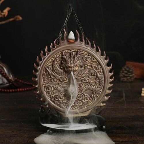 The Dragon Jade Bullet Backflow Incense Cones Burner Smoking Censer Creative Buddha Tea Incense Burner Ceramic Crafts