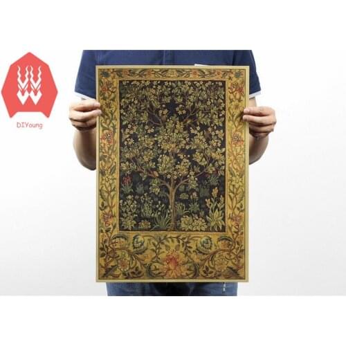 Tree of Life Bar Adornment Bedroom Retro Poster Mural Movie Poster Kraft Paper Wall Sticker