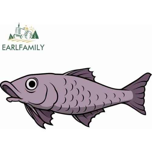 EARLFAMILY 13cm x 5.3cm For Snap Fish Anime Car Sticker Personality Refrigerator Decal Occlusion Scratch Sunscreen Car Styling