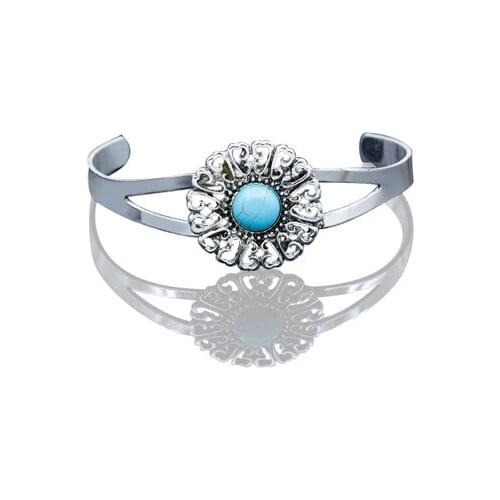 European and American Bohemian Vintage Carved Open Bangle Geometric Bracelet