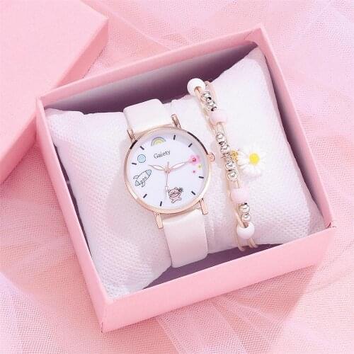 Exquisite Cartoon Pictures Dial Watches Women Fashion Small Quartz Watch 2020 Brand Qualities Simple Ladies Leather Wristwatches