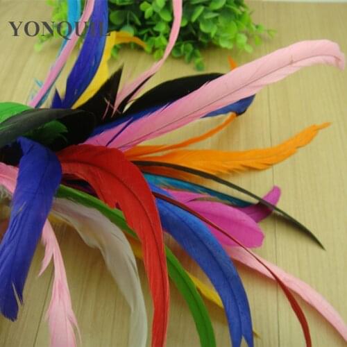 9 Colors 100Pcs/Lot Quality Colored 25-30CM Accessories Loose COQUE ROOSTER Tail&Long Feathers For Hats Or Costumes For DIY
