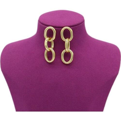 PINXUN Three Round Gold Earings Ethiopian Dubai Arab Jewelry For Women Men Middle East Hawaii Earrings Girl Party Gift JLY9