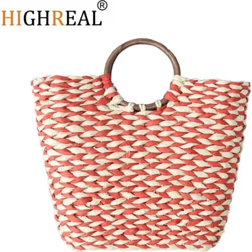 Summer Style Beach Bag Women Straw Tote Bag Brand Designer Handbags High Quality Ladies Casual Travel Bag