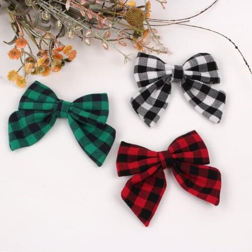 Girls Cute Plaid Bow Hairpins Sweet Hair Clips Kid Fashion Hair Accessorie Headband Barrettes Lovely Hair Ornament Free Shipping