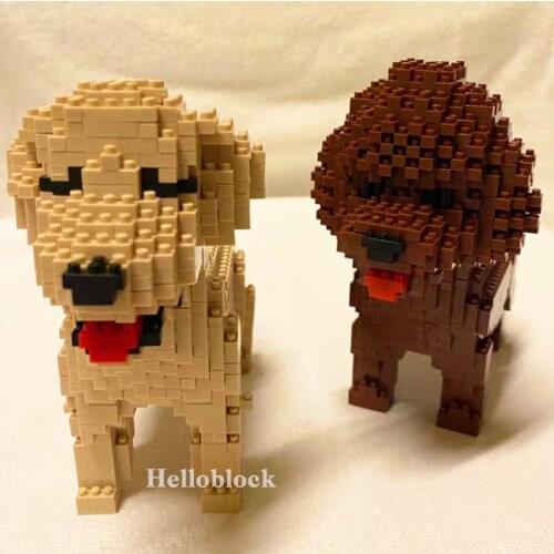 Cute Animals Dogs Sheepdog Micro Diamond Building Blocks Cartoon Huntaway Poodle Sets 3D Modle Toys For Boy Kids CHristmas Gift