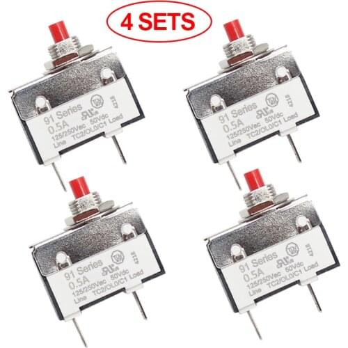 4 SETS Kuoyuh 91 series Mini Miniature Overload Protector 0.5A 1A 1.25A 1.5A 2A 10A Electrical automatic Circuit Breaker