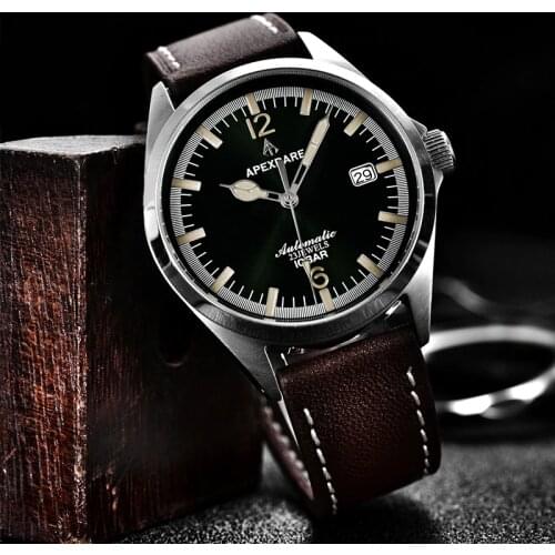 Mens Business Leisure Diving Watch Sapphire Glass Luminous Waterproof Retro Leather Japan Nh35a Automatic Limited Edition Watch