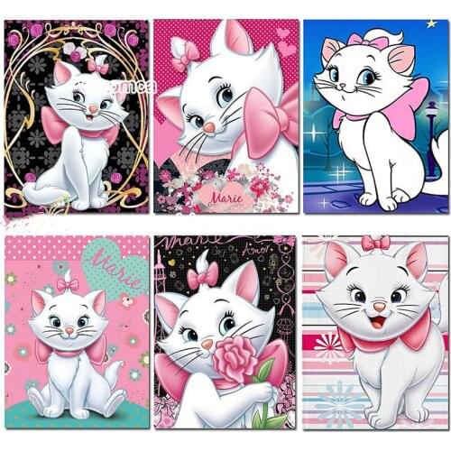 Diy 5D Diamond Painting Kit Cute Cartoon Cat Diamond Embroidery Full Square Round Drill Kids Room Decor Childrens Day Gift