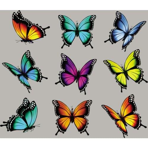 Small Butterfly Set Iron Sticker For Clothing Garment Diy Thermal Transfer A-Level Washable Stripe Patches