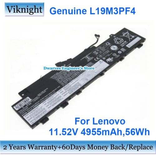 Genuine L19M3PF4 Battery For Lenovo IdeaPad 5 14ARE05 Xiaoxin Air14 2020 Laptop 5B10W86939 SB10W86956 11.52V 4955mAh 56Wh