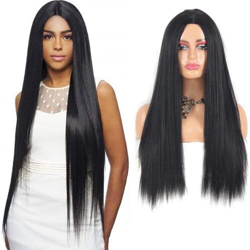 Natifath Straight Long Daily Synthetic Wig For Black White Women Natural Party Heat Resistan Cosplay Fake Hair Fiber Female Wigs