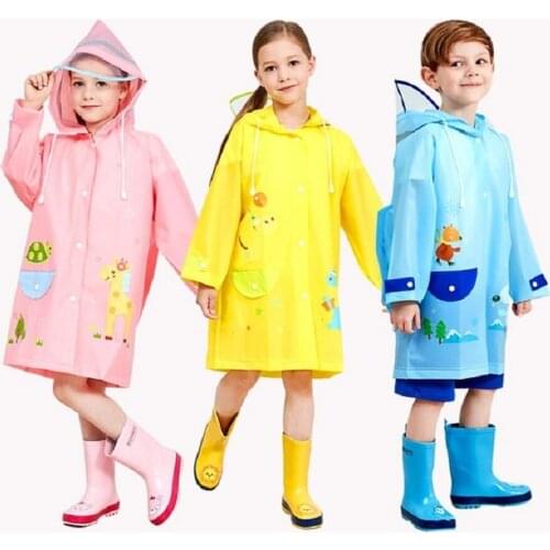 Students Raincoat With School Bags Cool Children RainCoat Kids rain pocket Jacket Waterproof Rain Coat Suit Children Raincoat