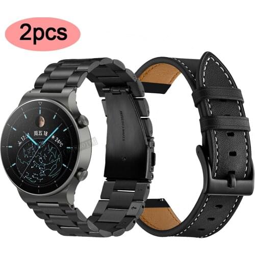 22MM Metal Straps For Huawei Watch GT/GT2 46MM Honor Magic Smart Band Bracelet Stainless Strap For TicWatch Pro Wristband Correa