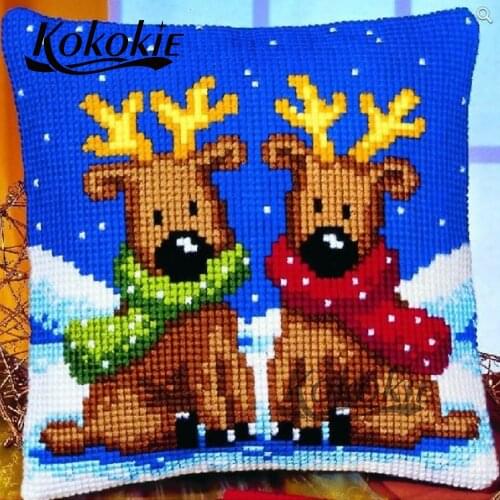 Handmade Christmas decorative cushion fabric material for handicraft embroider Needlework kits 3d mat sets cross stitch set