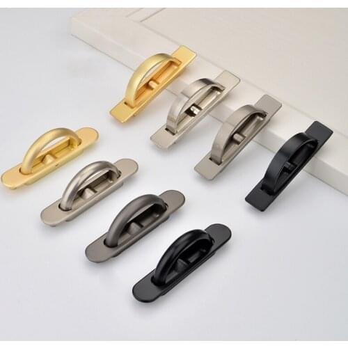 Built-in Concealed Cupboard Cabinet Drawer Handle High Quality Modern Minimalist Hardware Invisible Door Handle Hole Center 85mm