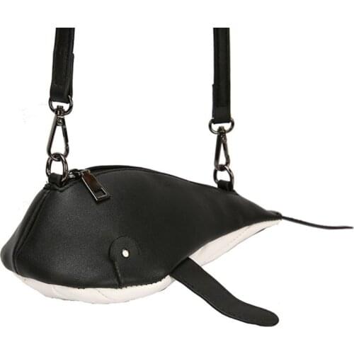 Women Girl Cute Whale Shape PU Leather Handbag Shoulder Messenger Crossbody Bag Satchel Tote Purse
