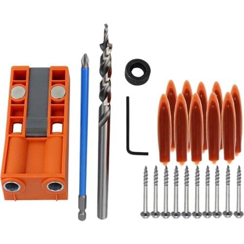 1 Set New Jig R3 Pocket Hole Jig Kit Pocket Hole Wood Joinery Step Drill Bit Woodworking Inclined Hole Locato