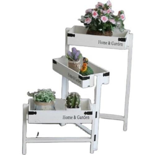 American country ladder solid wood plant stand minimalist modern balcony flower rack fashion creative coffee shop decoration