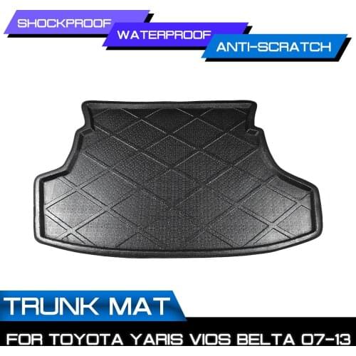 Car Floor Mat Carpet Rear Trunk Anti-mud Cover For Toyota Yaris Vios Belta 2007 2008 2009 2010-2013