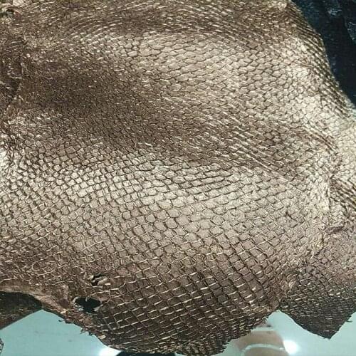 Metallic shinny Genuine Salmon Leather Piece for Sandal/Purse,Free Shipping