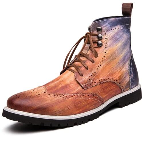 Big Size 48 Mens Boots Ankle boots PU Leather Man boots Casual boots