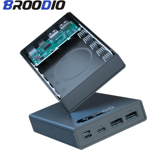 DIY 3.0 Mobile power shell 5*18650 Power Bank Case Support Quick Wireless Charger Detachable 18650 battery Holder Charging Box