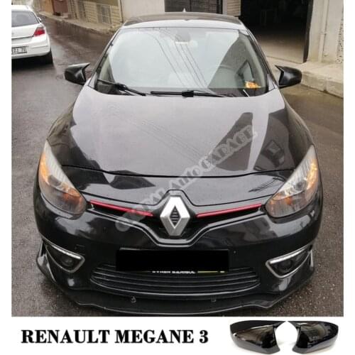 For RENAULT MEGANE 3 Bat Mirror Cover 2008-2016 Glossy Piano Black 2 Pieces Wing Car Styling Auto Accessory Universal Spoiler