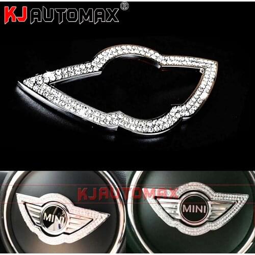 For Mini Cooper All Fit Steering Wheel Crystal Emblem Stickers Accessories Clubman Countryman Decoration