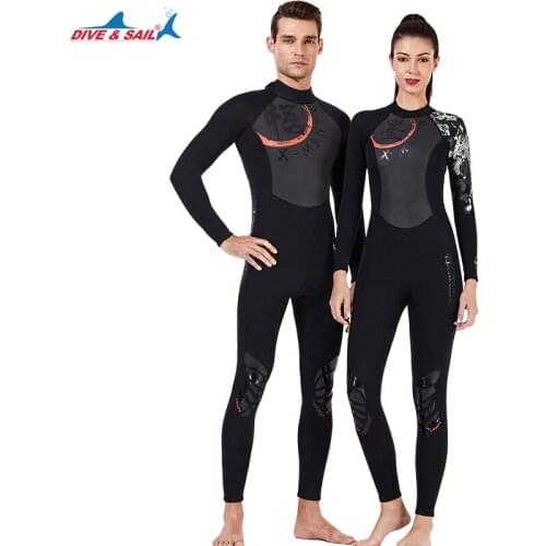 Wetsuits Men and Women 3mm Neoprene Full Scuba Diving Suits Surfing Swimming Long Sleeve Keep Warm Back Zip for Water Sports