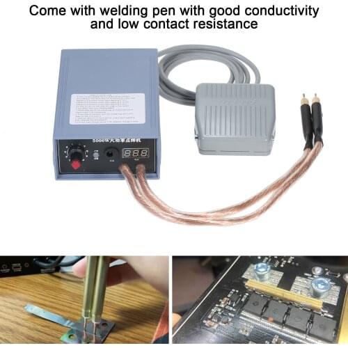 KKmoon EU/US Spot Welder 5000W High Power Spot Welding Machine Portable 0-800A Current Adjustable Welders for 18650 Battery