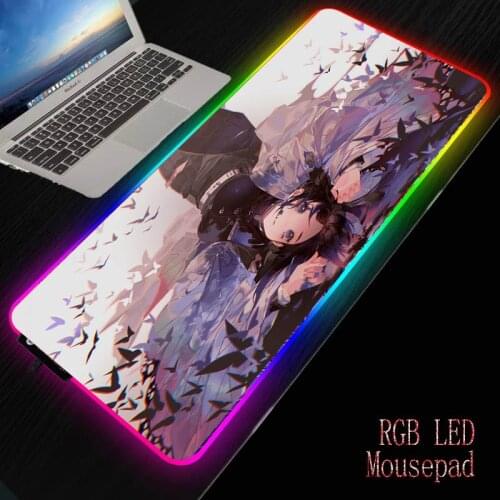 MRGBEST Anime Demon Slayer Kimetsu No Yaiba Computer Mousepad RGB Large Mouse Pad Gamer Carpet Big Mause Pad Desk Play Mat