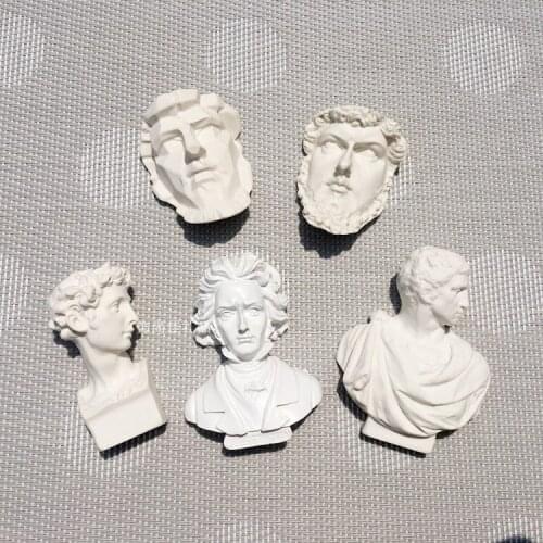 Fridge Magnet European Beethoven David Venus White Resin Stereoscopic Sculpture Head With Magnetic Decoration