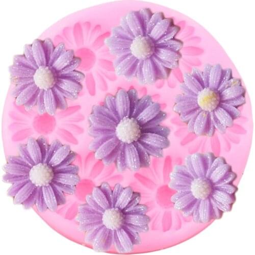 Daisy Silicone Molds Flower Wedding Cupcake Topper Fondant Cake Decorating Tools Polymer Clay Candy Chocolate Gumpaste Moulds