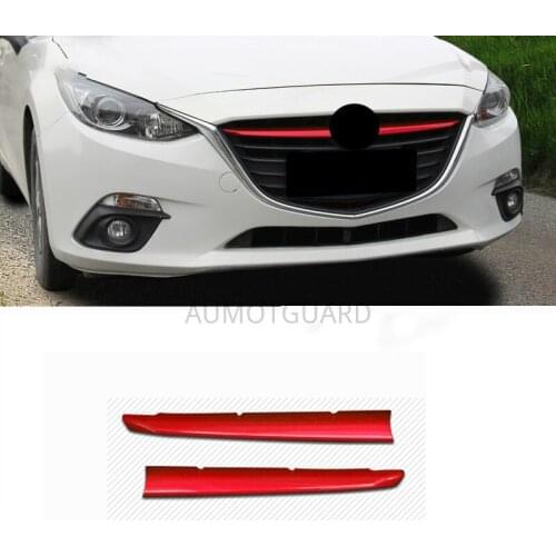 For Mazda 3 Axela 2014 2015 2016 ABS Chrome Front Radiator Mesh Grille Grill Cover Trim Sticker Decoration Covers Car Styling