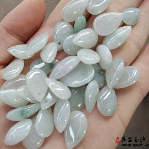 Natural Myanmar jadeite handcarved water droplets DIY 100% real jade bracelets necklace jade accessories septa scattered beads