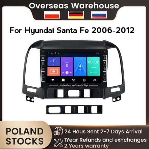 NaviFly IPS Android GPS Navigation Radio Stereo For Hyundai Santa Fe 2 2006-2012 1+16G USB BT carpaly DVR FM 2din no DVD