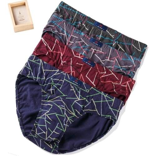 Mens Japanese and Korean Cotton Large Size Underwear Underwear Breathable Underwear Low Waist Underwear Large Size 5XL