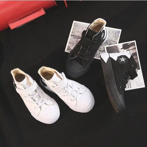 2021 Spring New Children Shoes High Boot Kids Sneakers Fashion Girls Sneakers Boys Sneakers Canvas Shoes Size 25-38 #0307
