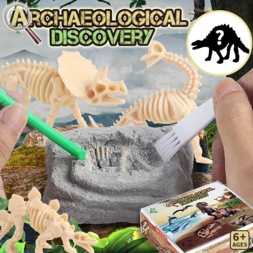 Oenux Jurassic Dinosaur Fossil Blind Box Action Figure T-Rex Archeology Skeleton Dinossauro DIY Assembly Model Kid Toy Gift