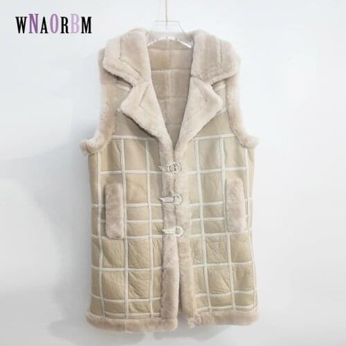 Natural Wool Sheep Shearing Autumn Winter Womens Tops Warm Leather Coat Women Vest New Fashion Sheepskin Sweater Vest Coat