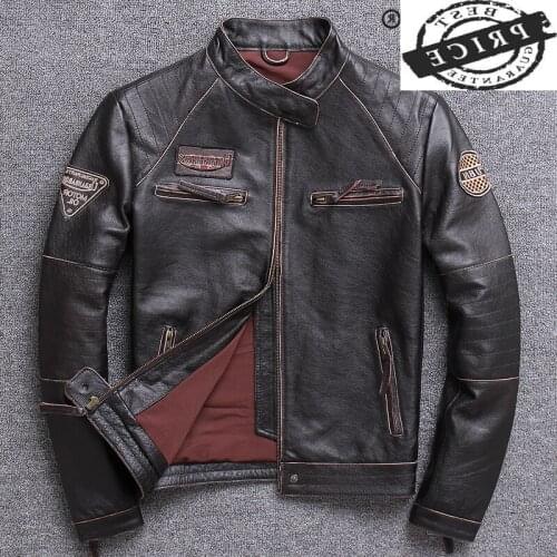 Sheepskin 100% Real Coat Men Autumn Winter Clothes Mens Leather Jacket 2021 Streetwear Moto Bliker Genuine Leathers 6a0