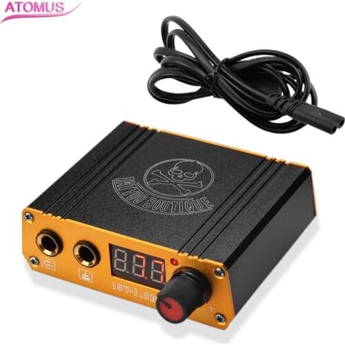 ATOMUS Black Tattoo Power Supply Digital Display Tattoo Machine Power Supply for Liner Shader Tattoo Accessory with Power Cable