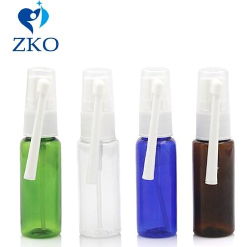 20ml Plastic Clear/Colorful Bottle Nasal Spray Medical Spray Refillable Portable Pump Bottles Rotatable Long Pole Free Shipping
