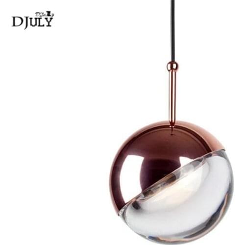 Postmodern designer glass ball rose gold pendant lights for living room store bar luxury villa stairs suspended luster led lamp