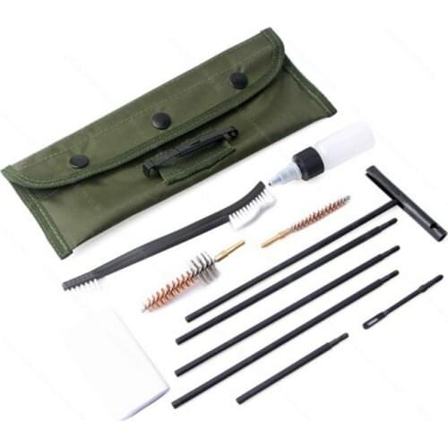 Portable Cleaning Kit Metal Plastic Portable Double Sided Copper Wire Nylon Brush Pouch for M6 Rifle